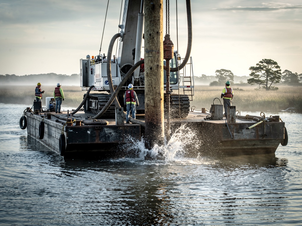 Pilings in coastal North Carolina
